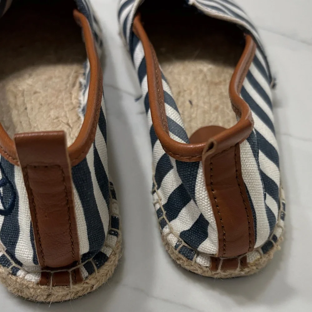 Michael Kors Kids Navy and White Striped Slippers